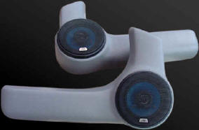 Vauxhall Nova door speaker pods, for kicking sound, right where you need it!