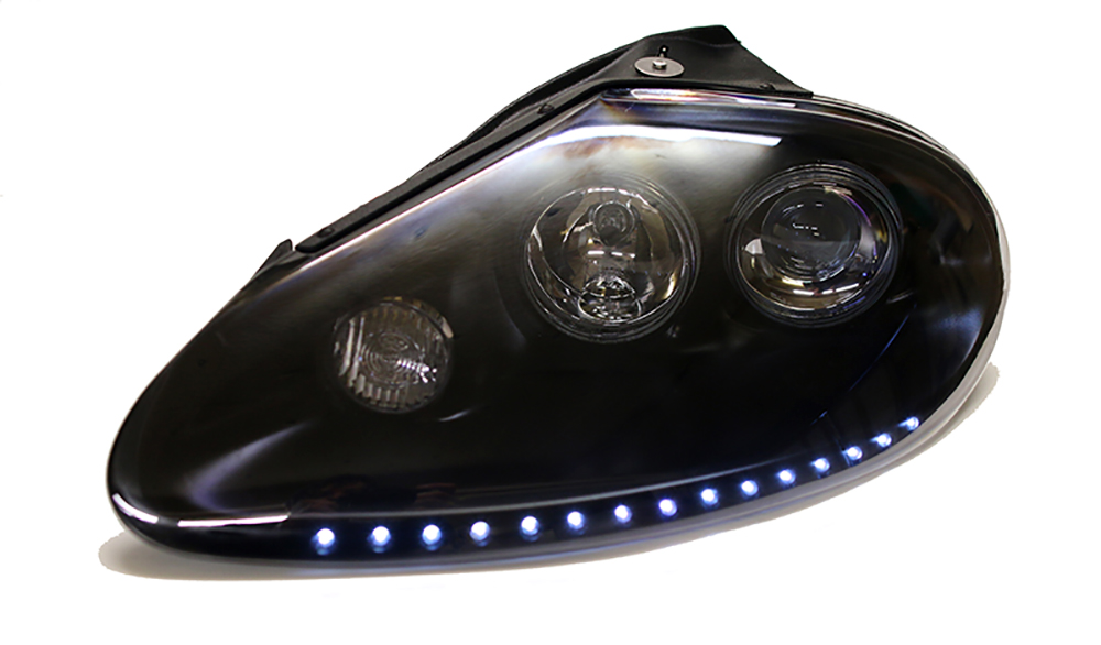 Jaguar XK8  headlights upgrade with LED DRLs