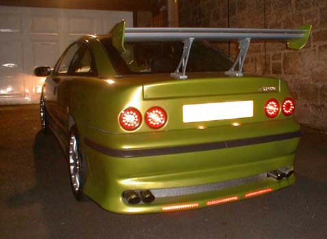 Vauxhall Calibra afterburner LED rear lights blendd in.